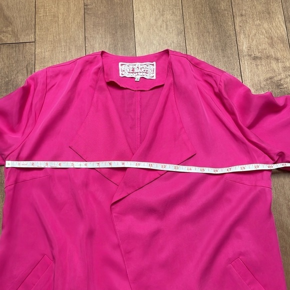 Pink Martini Melody Jacket blazer oversized hot pink tencel 3/4sleeves size XS - Picture 9 of 10